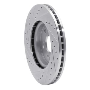 Acura RDX Brake Rotor (1) - Front Right - R1 Concepts - Drilled & Slotted - Silver - `07-`16